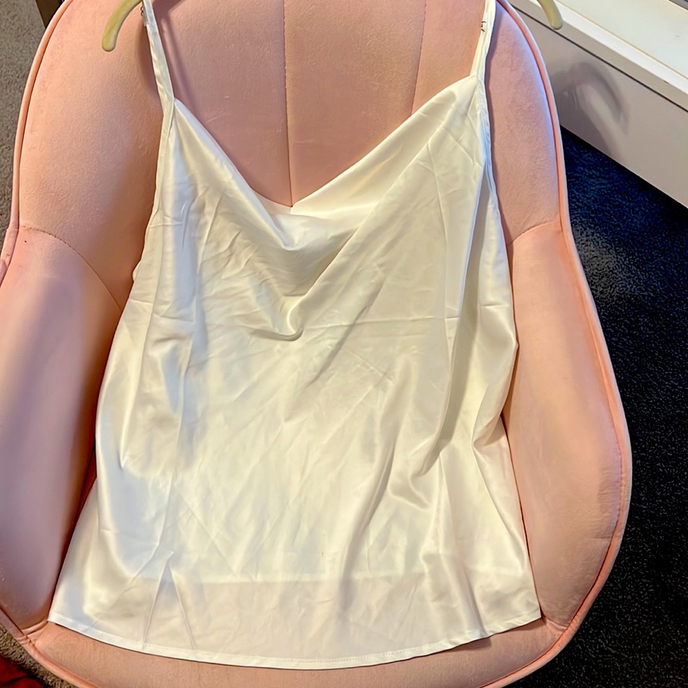 White cowl neck camisole